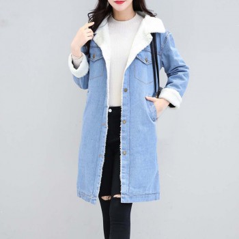 Clean With Passion For Now Gil Oh Sol's Long Denim Fleece Lining Coat